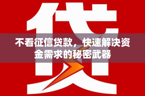 恭城不看征信贷款，快速解决资金需求的秘密武器