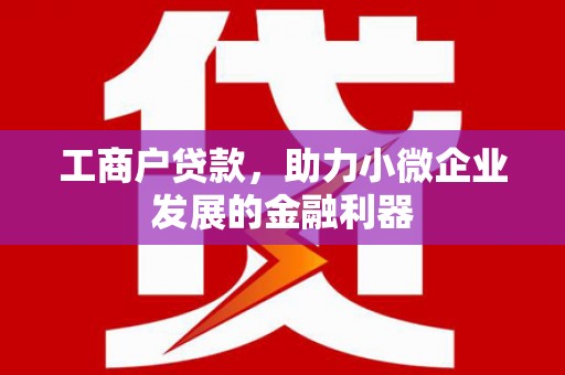 恭城工商户贷款，助力小微企业发展的金融利器