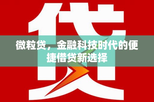 恭城微粒贷，金融科技时代的便捷借贷新选择